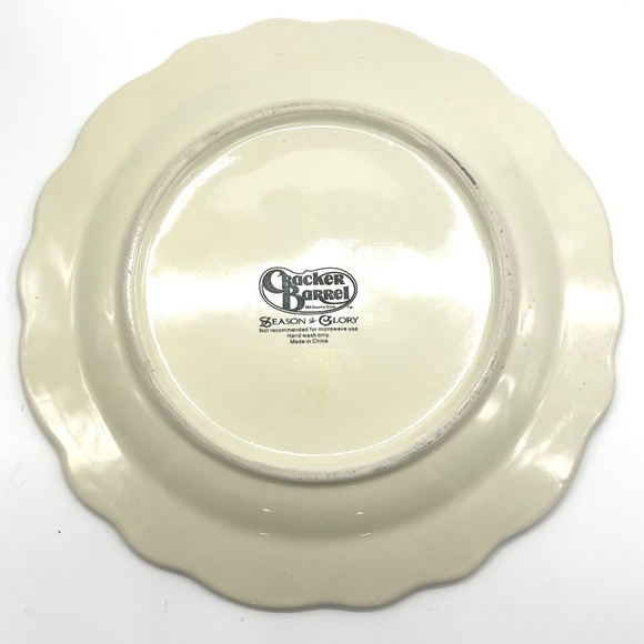Cracker Barrel Season of Glory PEACE Dinner Plate Ivory/Gold Snowflake 8" - Picture 6 of 10